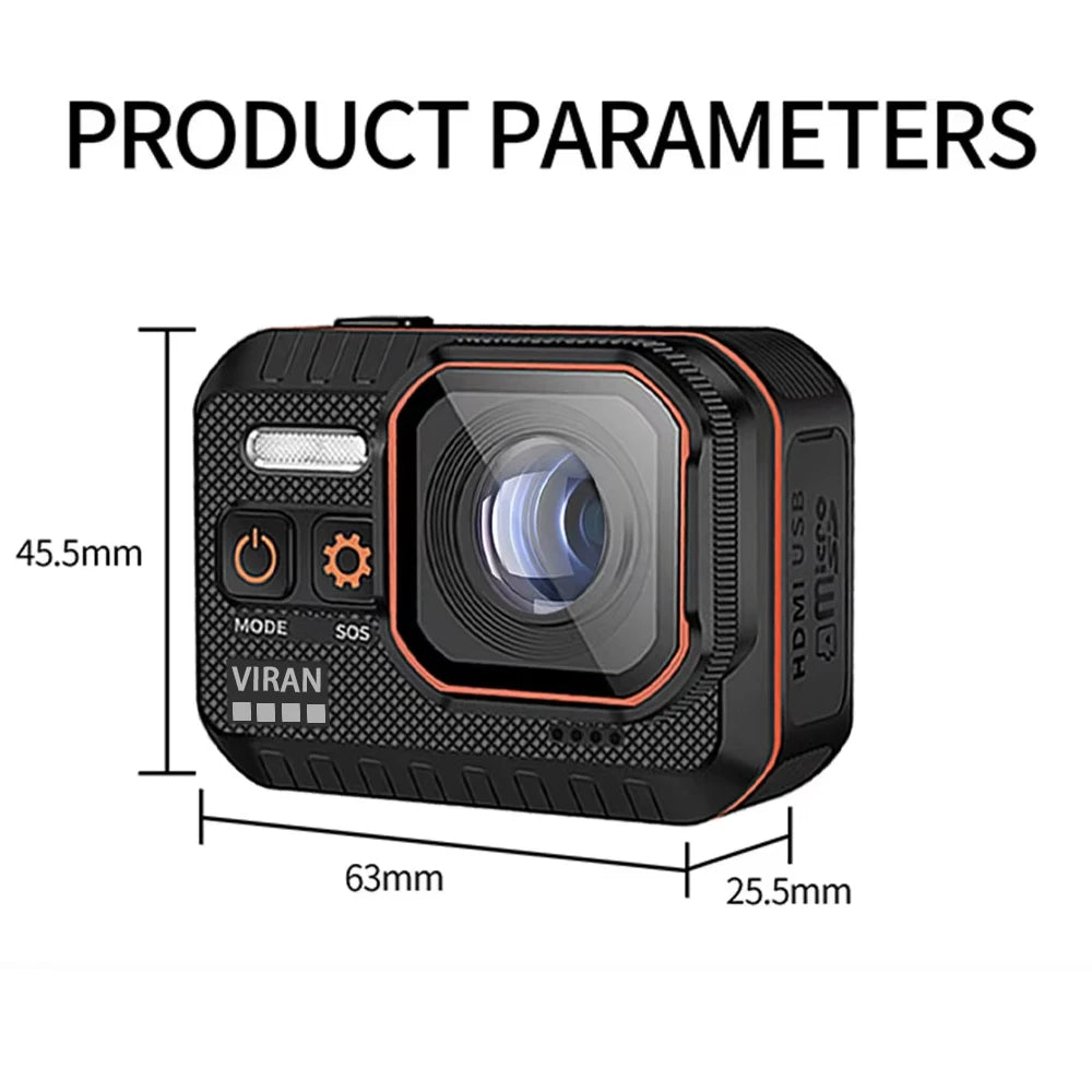 Action Camera 4K60FPS with Remote Control Screen Waterproof Sport Camera Drive Recorder Sports Camera Helmet Action Cam - Kiki of DC Styles Store
