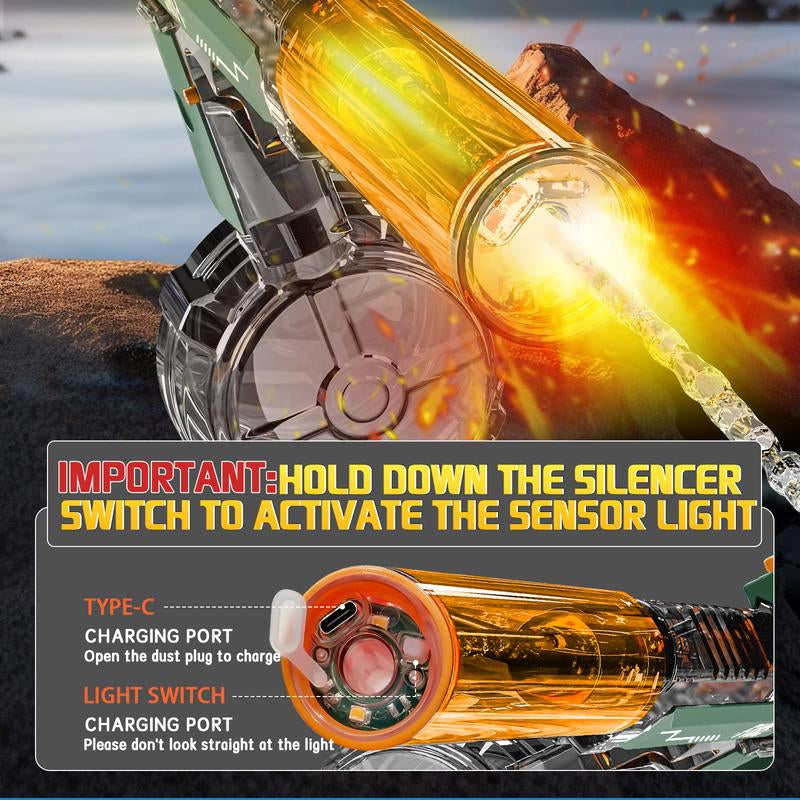 Talgic Multiplayer Team Game Toys Electric Automatic Water Machine Powerful, 32 Feet Shooting, Colored Lights, Summer Outdoor Swimming Pool Water Toy for Adult / Kids Aged 4 5 6 7 8+ - Kiki of DC Styles Store