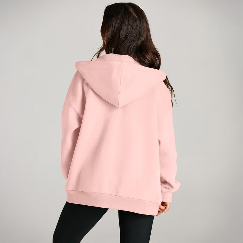 Chic Oversized Zip-Up Hoodies for Women - Trendy Fall & Winter Casual Jackets 2025