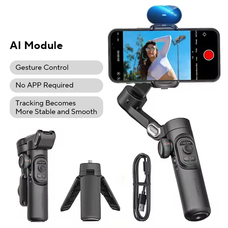 3-Axis Handheld Gimbal Stabilizer for Smartphone with Fill Light for Iphone Android Face Tracking Tiktok Vlog Smart XE - Kiki of DC Styles Store