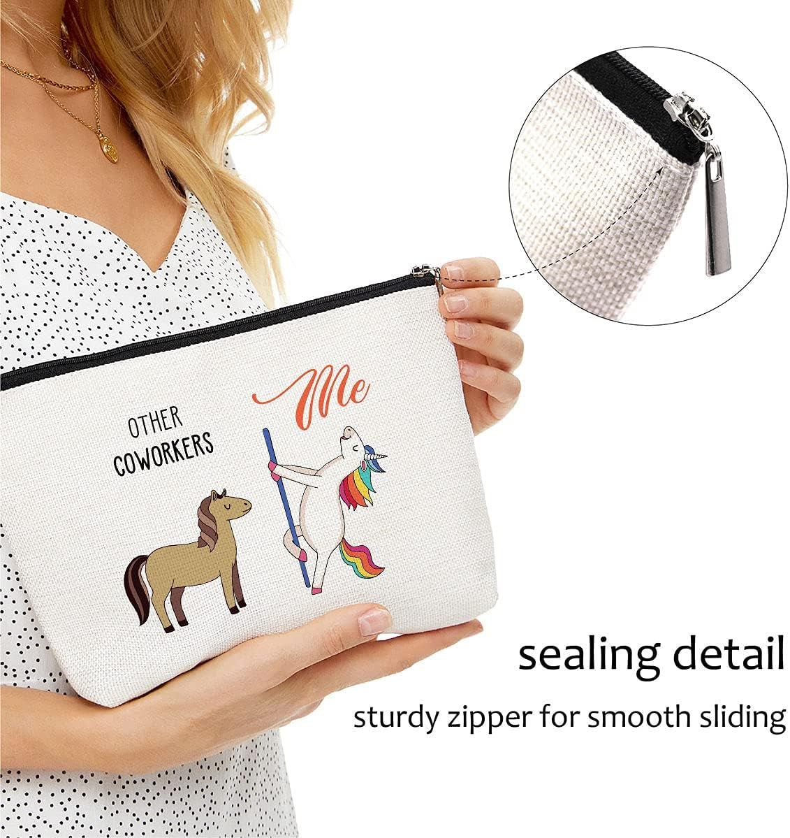 Coworker Gifts for Women - Funny Birthday, Going Away, Coworker Leaving Gifts,Retirement Gifts,Colleagues, Friends, Work Bestie, BFF - Makeup Bag - Kiki of DC Styles Store