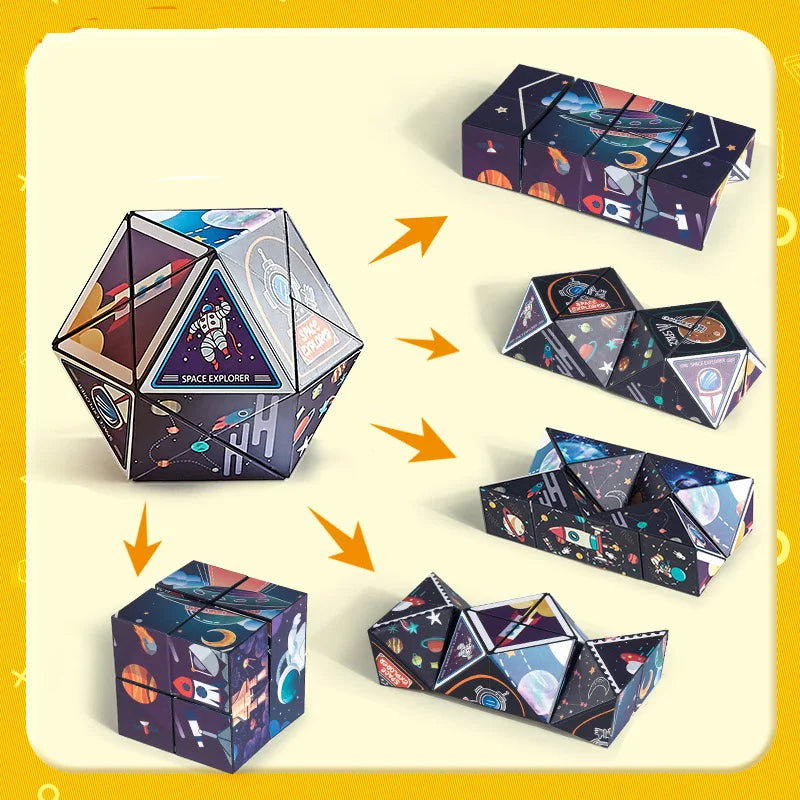 Shape Shifting Box Geometric Changeable Magnetic Magic Cube 3D Decompression Hand Flip Puzzle Kids Reliever Fidget Toy - Kiki of DC Styles Store