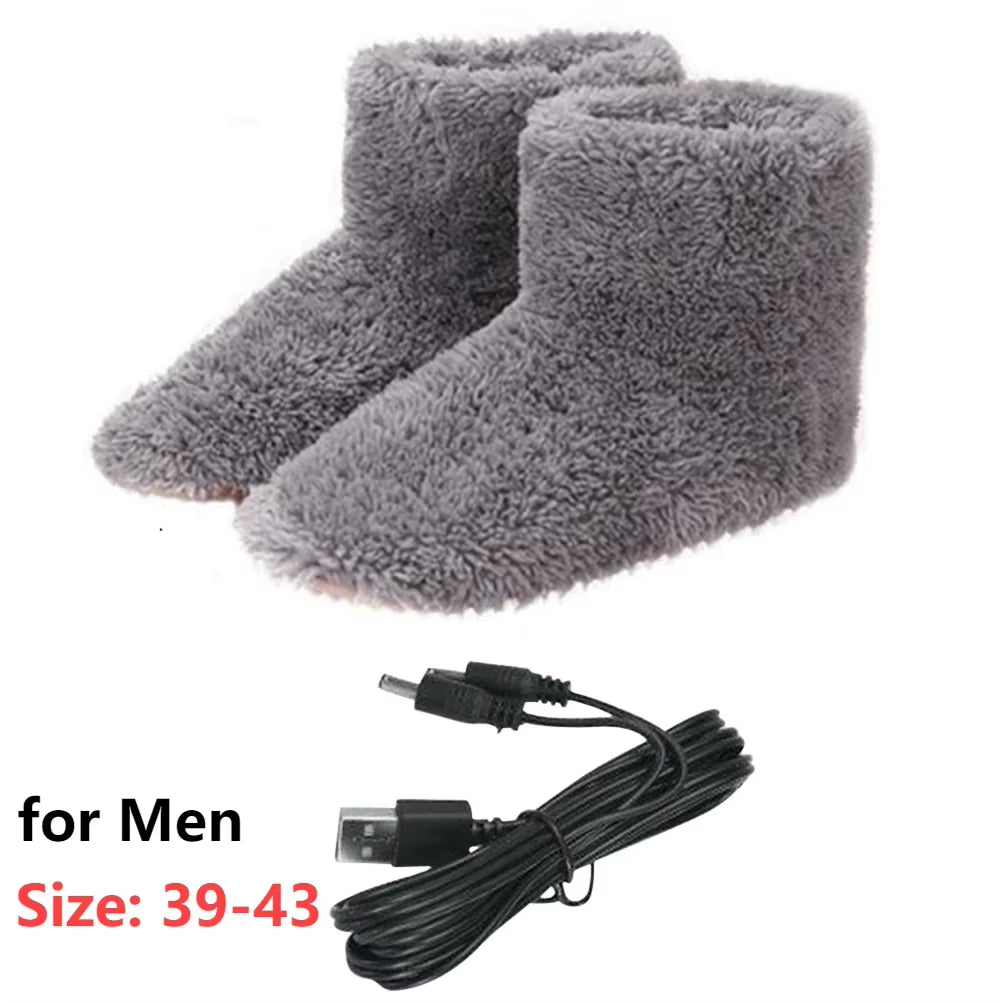 USB Electric Heater Foot Warmer Heated Comfort Fleece Suede Cushion Couple Warm Foot Cover Feet Heating Pads for Home Sleeping - Kiki of DC Styles Store