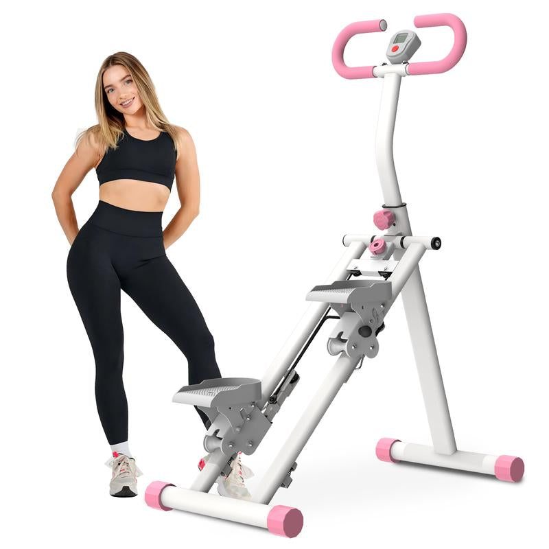 Vertical Climber Stair Stepper for Full-Body Workout with LCD Display Adjustable Handlebars and Pedals 300LBS Loading Capacity Compact Folding Cardio Exercise Climber with Adjustable Step Range - Kiki of DC Styles Store