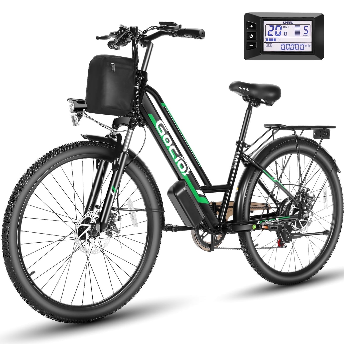 Experience the Thrill of Commuting with the GOCIO 26" Electric Bike: 500W Power, 19.8 mph Speed, and UL2849 Certified Safety for Adults