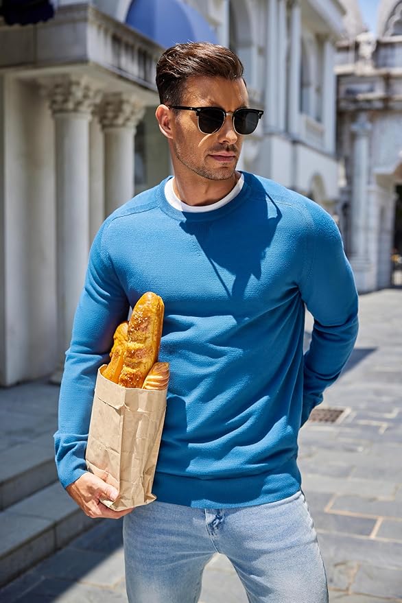 COOFANDY Long Sleeve Polo Shirts for Men Knit Polo Sweater Lightweight Ribbed Pullover Sweater Kiki of DC Styles Store