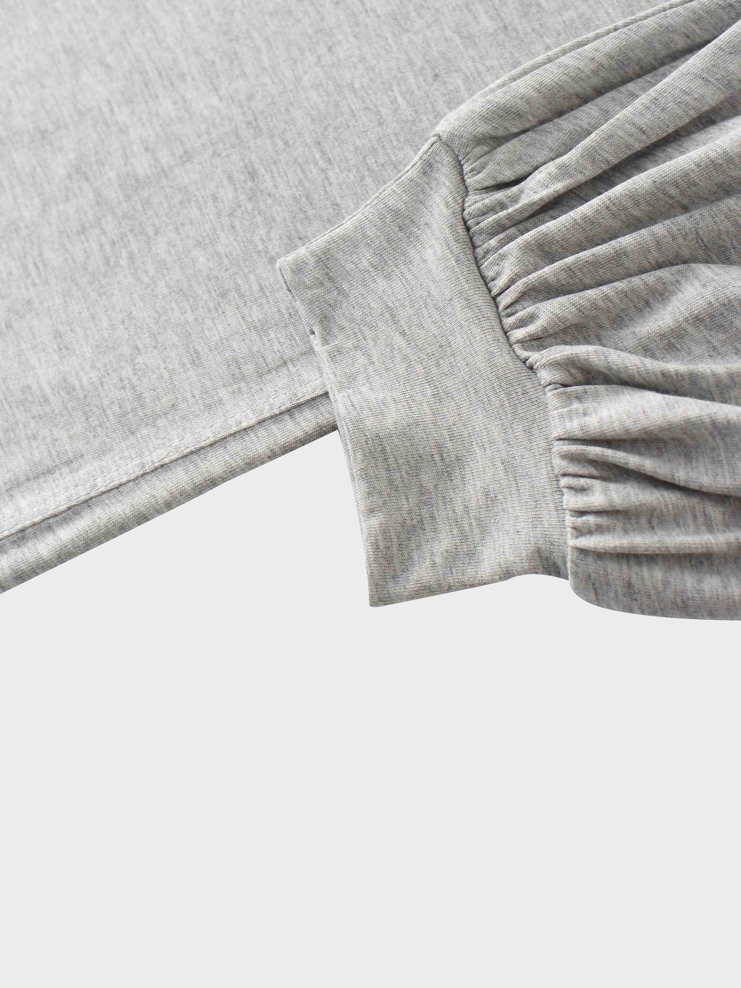 Bubble Sleeve T-Shirt-Heathered Grey-3