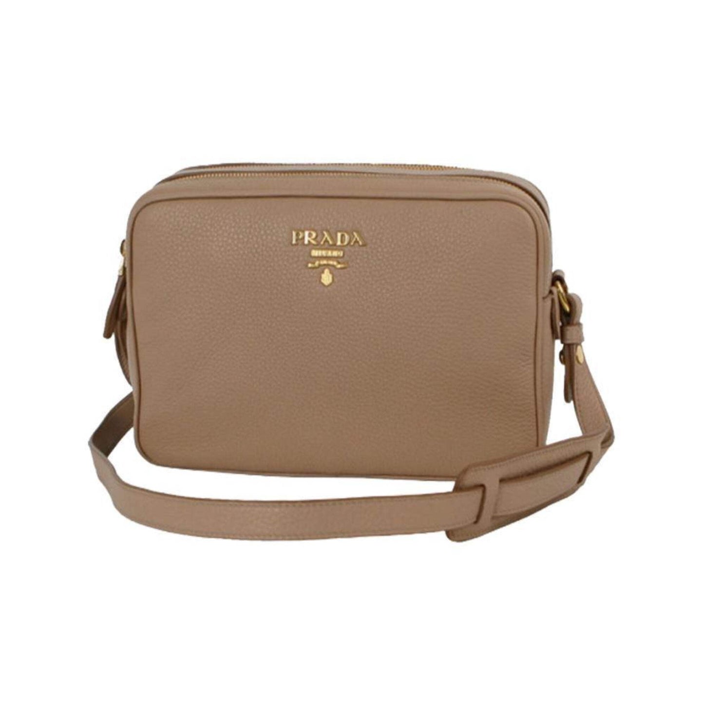 Elevate Your Style with the New Prada Beige Vitello Phenix Leather Double Zip Crossbody Bag - Model 1BH079