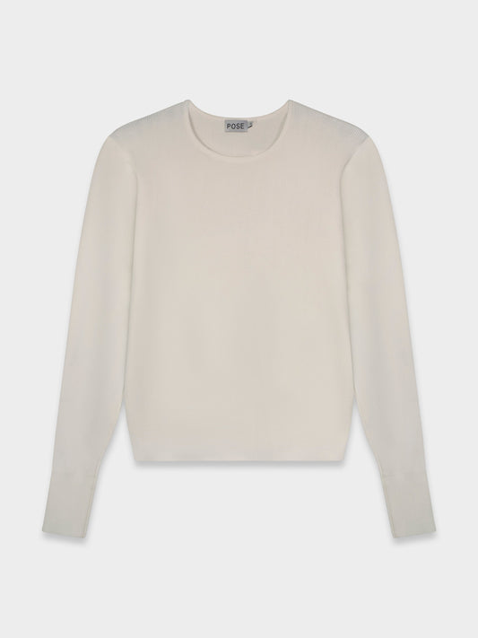 SILK KNIT SWEATER-CREAM - Kiki of DC Styles Store