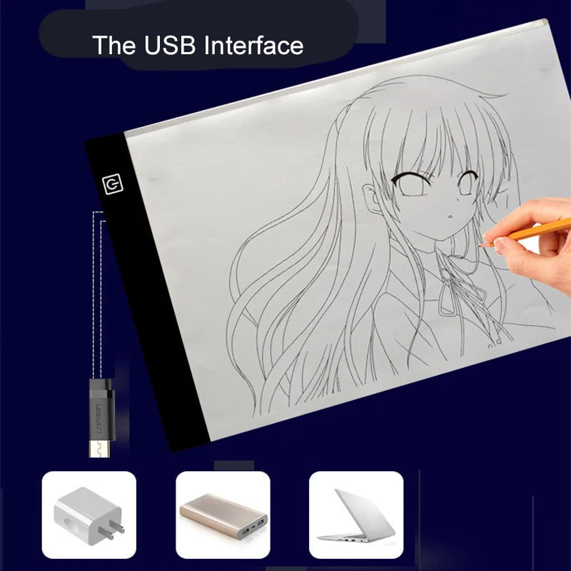 Illuminate Your Creativity with the LED Drawing Copy Pad - 3-Level Dimmable Animation Painting Notepad for Young Artists!
