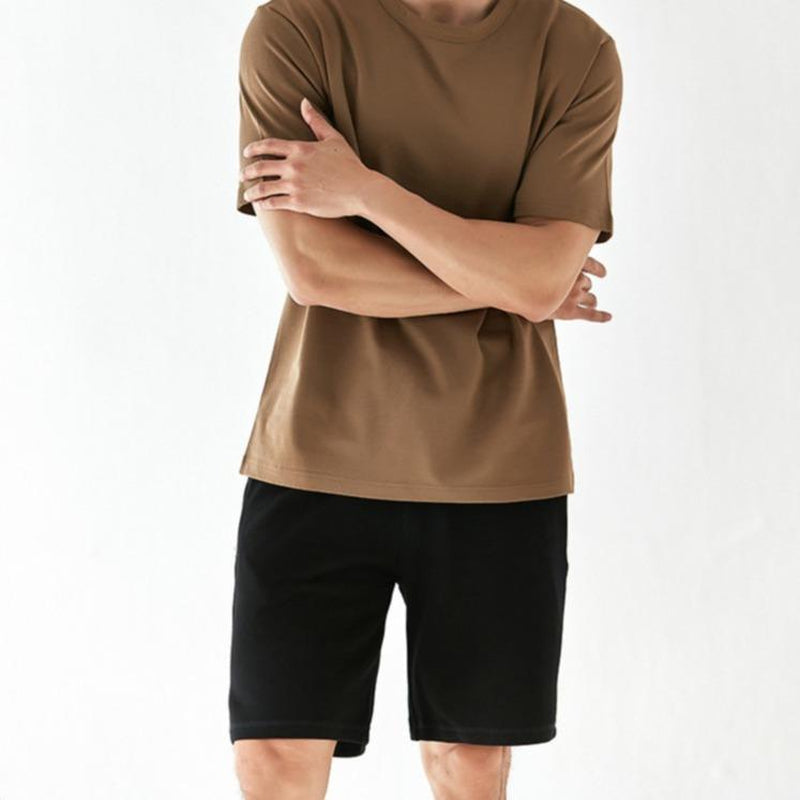 EVELLYHOOTD Men's 7" GSM360 Gray Heavyweight Cotton Sweat Shorts with Drawstring - Essential Clean Fit for Gym and Summer Wear M102 - Kiki of DC Styles Store