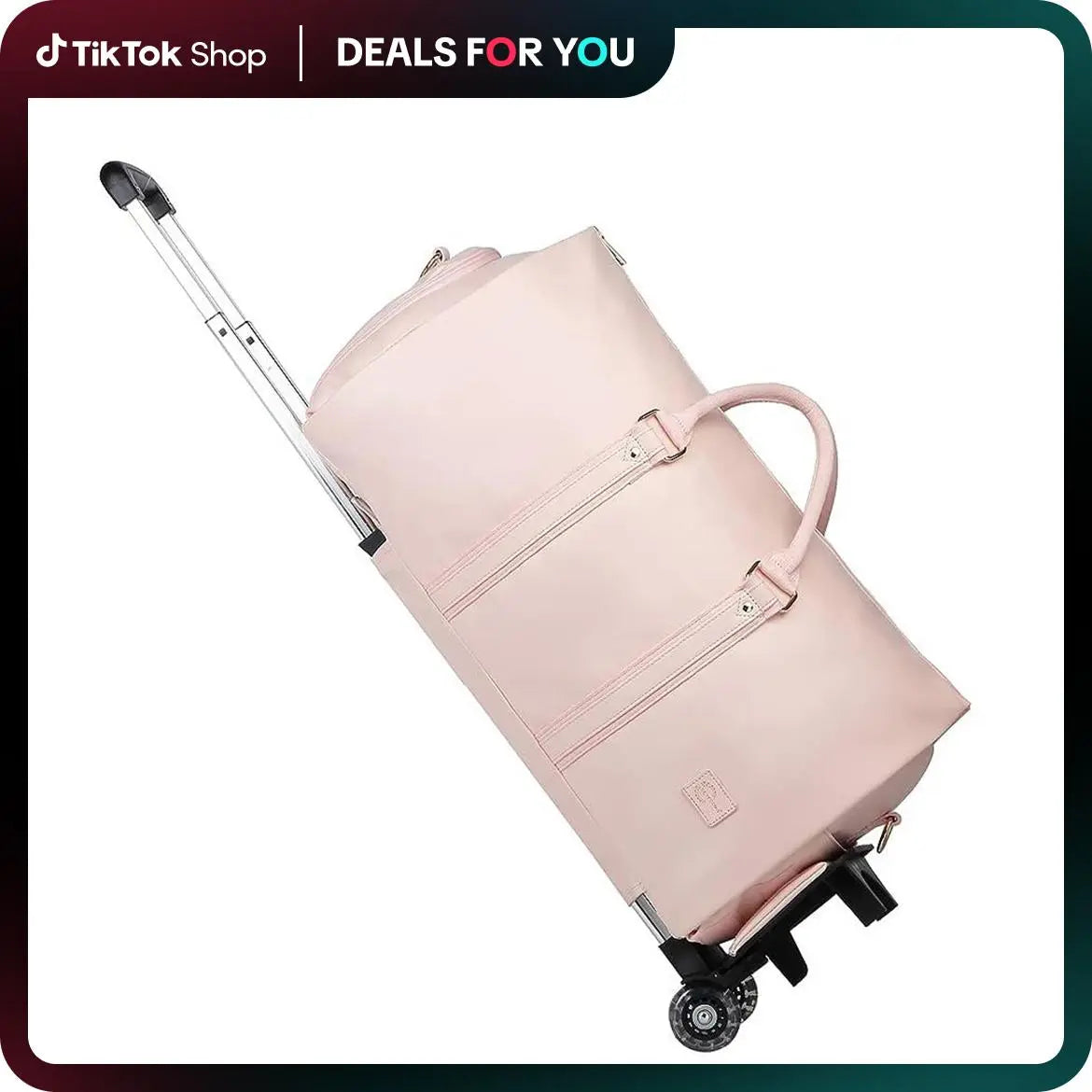 Travel in style with the SEYFOCNIA Pink PU Leather Rolling Garment Bag! Perfect for weekend getaways, this unisex expandable duffle bag is a must-have for your TikTok holiday haul! 🌟🧳✨