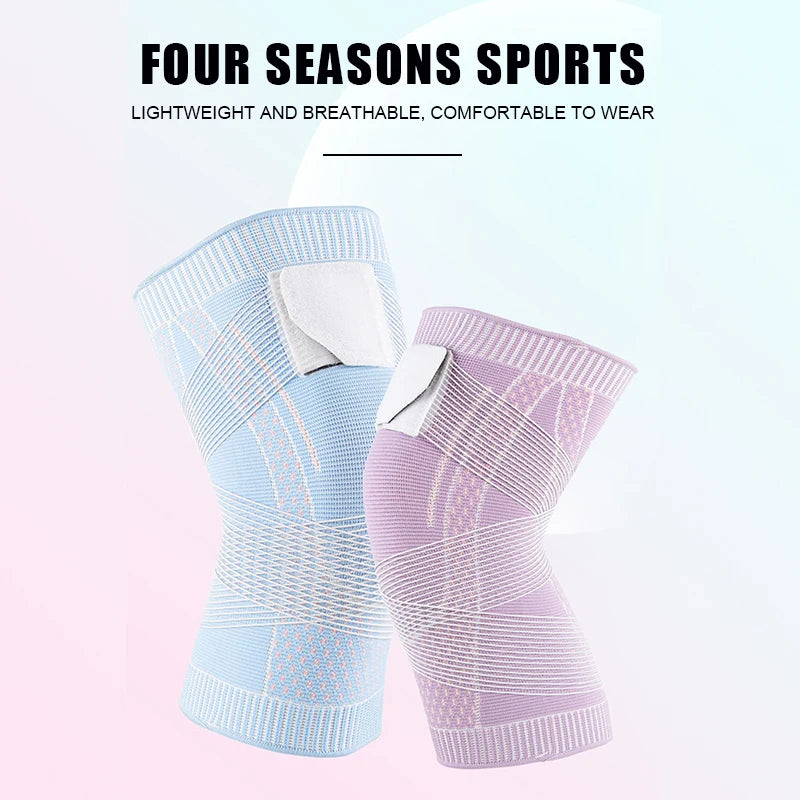 Sports Kneepad Men Women Pressurized Elastic Knee Pads Support Fitness Gear Basketball Volleyball Brace Protector Bandage - Kiki of DC Styles Store