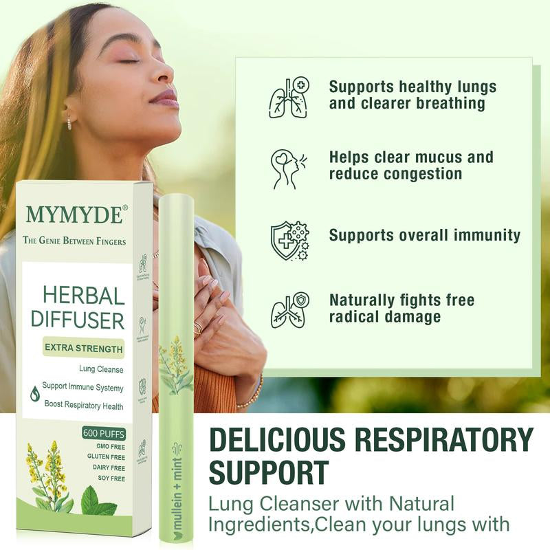 MYMYDE Thyme and Mint Extracts for Lung Detoxification and Oral Air Freshening, Herbal Diffusion Pen Relaxation Stick Solution Plant-Based Diffusion Pen with Mint Thyme - Kiki of DC Styles Store