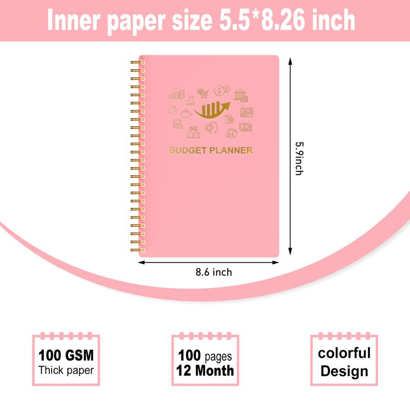 Budget Planner - Monthly Finance Organizer with Expense Tracker Notebook to Manage Your Money Effectively, Undated Finance Planner/Account Book, Start Anytimem,A5(8.6X5.9 Inchs),100Gsm Paper - Pink - Kiki of DC Styles Store