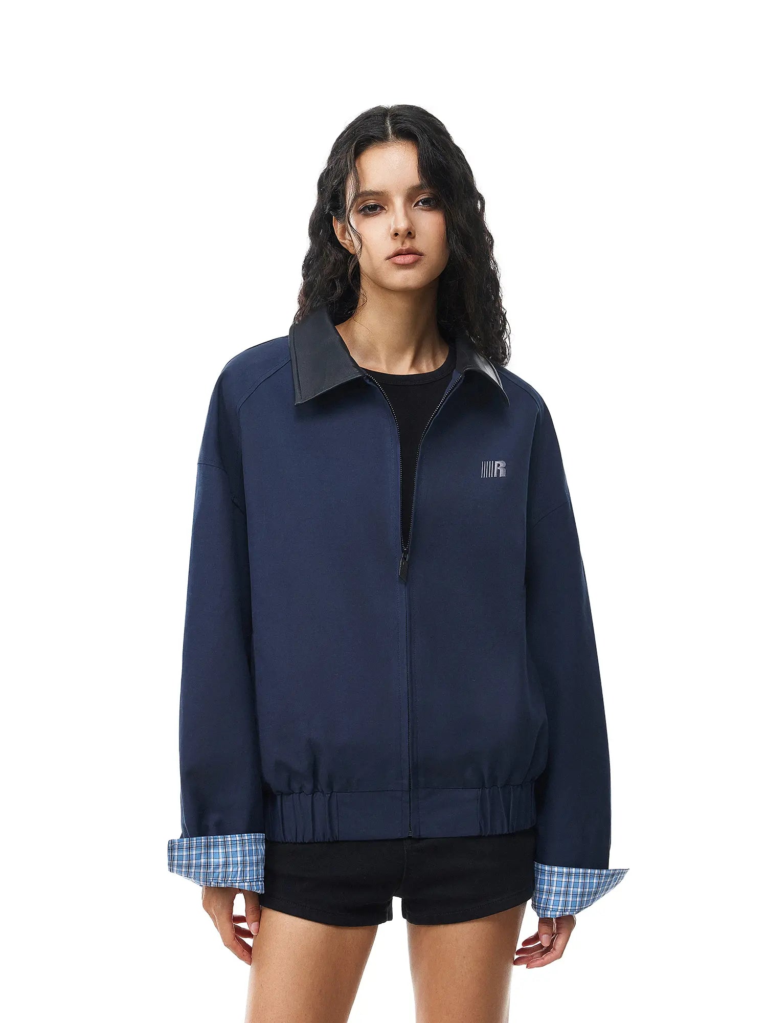 Barn Jacket with Detachable Leopard Collar FDR Unisex Plain Casual Minimalist Loose Fit Women'S Coat Pu Patchwork Trendy Outerwear for Daily Wear Heavyweight Zipper Short Tops Womenswear #Valentinesday #Tiktokshopjumpstartsale #Valentinesdaygift Springsta