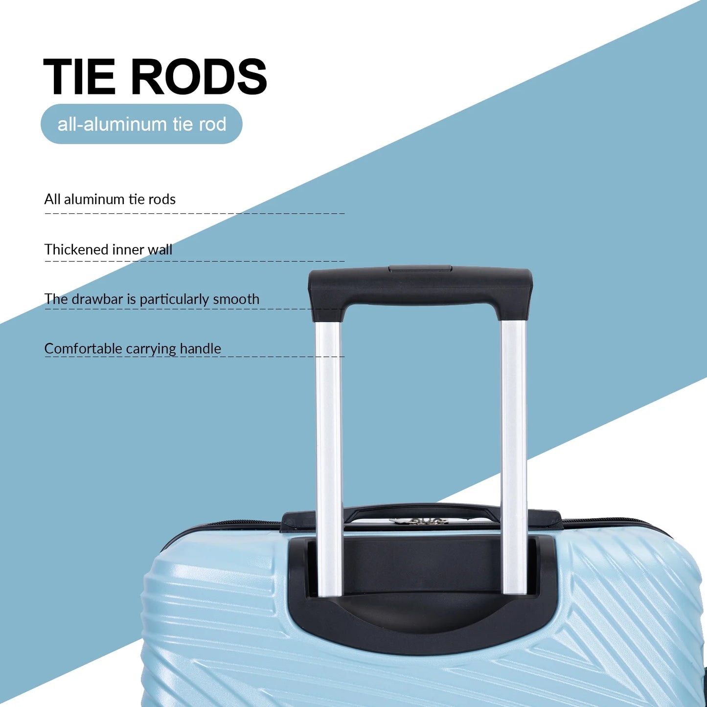 Luggage 3 Piece Set,Suitcase with Spinner Wheels Hardside Lightweight Luggage 20In24In28In.(Aqua Blue)