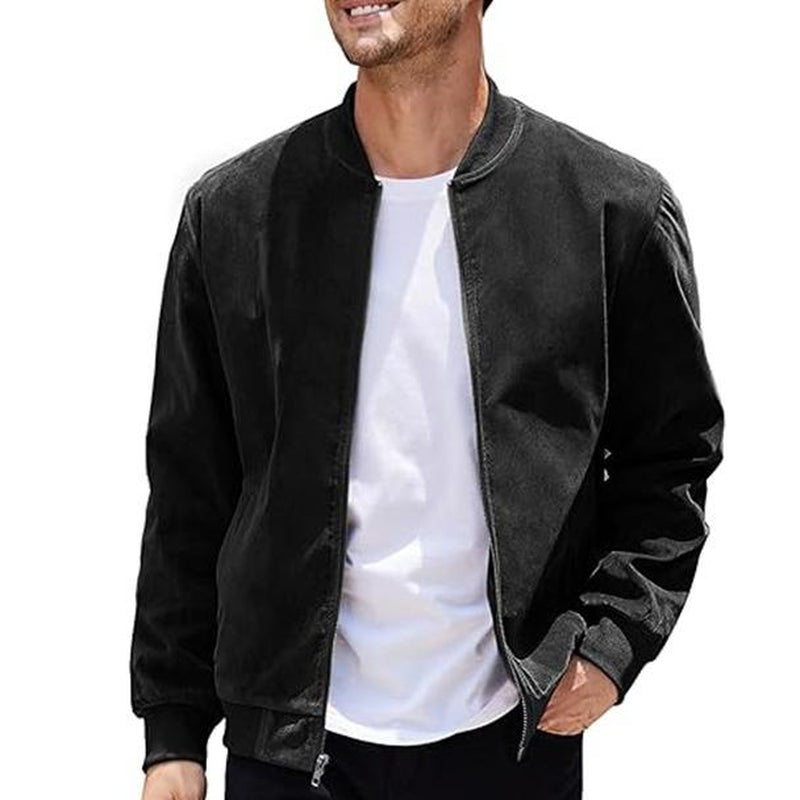 COOFANDY Men'S Casual Sports Jacket Retro Lightweight Suede Baseball Jacket, Fashionable Street Style Jacket, Suede Fabric Fashionable Comfortable Jacket, Men'S Top Coat, Men'S Jacket Coat - Kiki of DC Styles Store