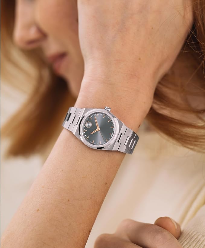 Movado Women's Bold Quest Mini Swiss Quartz Stainless Steel Watch (28mm Mid-Grey Dial) Movado