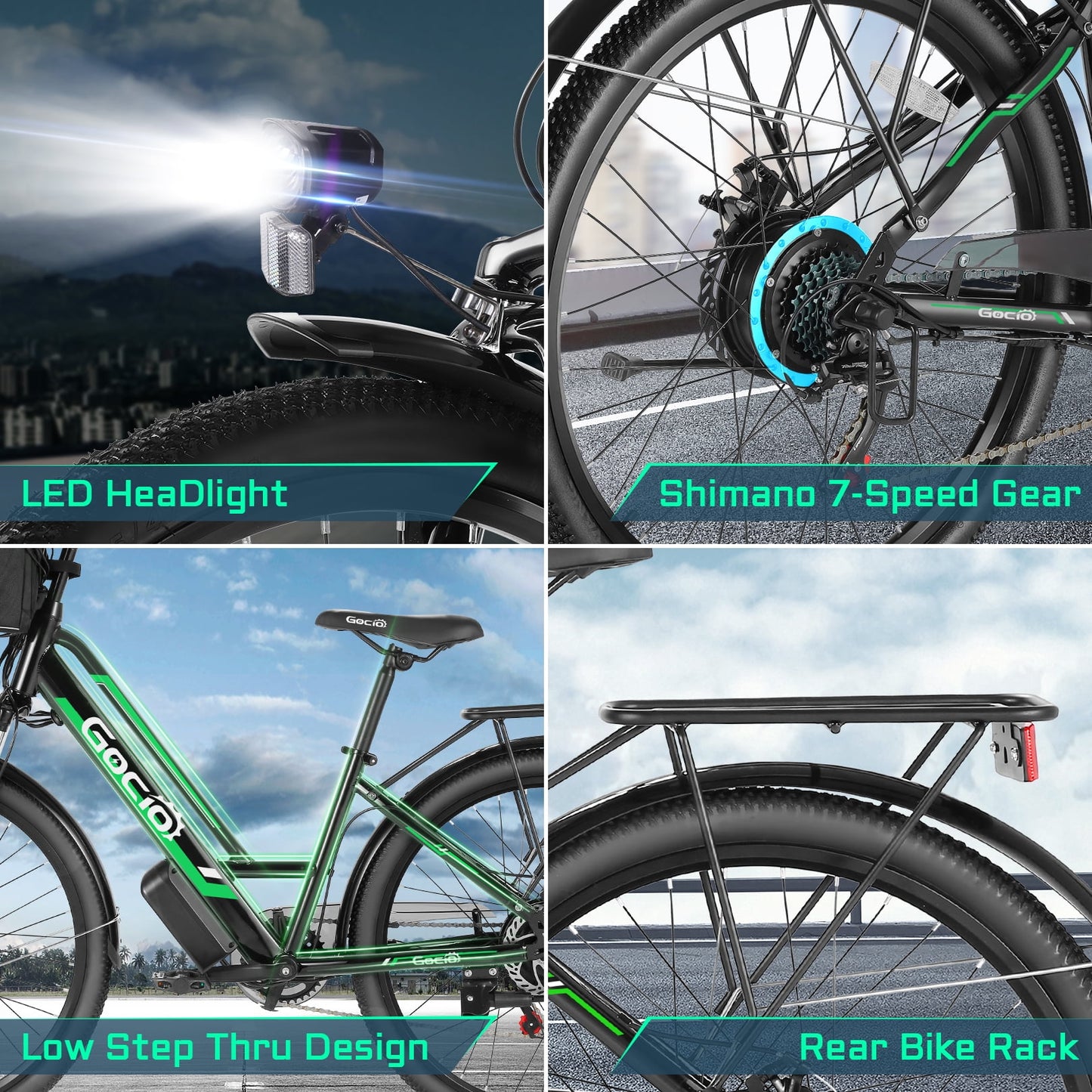 Experience the Thrill of Commuting with the GOCIO 26" Electric Bike: 500W Power, 19.8 mph Speed, and UL2849 Certified Safety for Adults