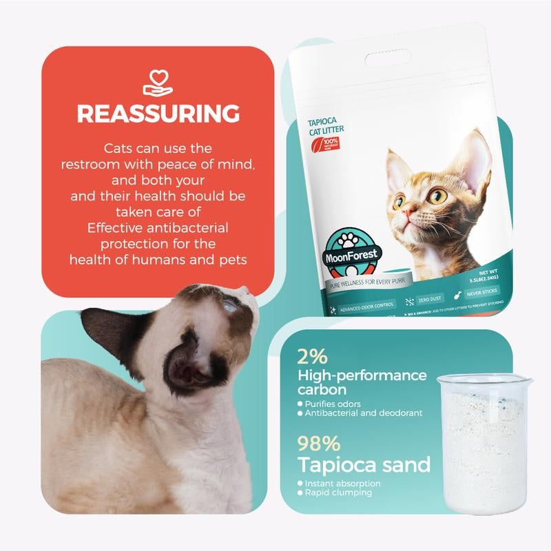 5.5Lb*3,Tapioca Cat Litter, Tofu Cat Litter, Kitty Litter,Odor Control Quick Clumping Low Dust ,Kitten Litter,Smart Litter Boxes Cat Litter,A Ideal Partner for Automatic Litter Boxes,Cassava Cat Litter,Flushable Cat Litter, - Kiki of DC Styles Store