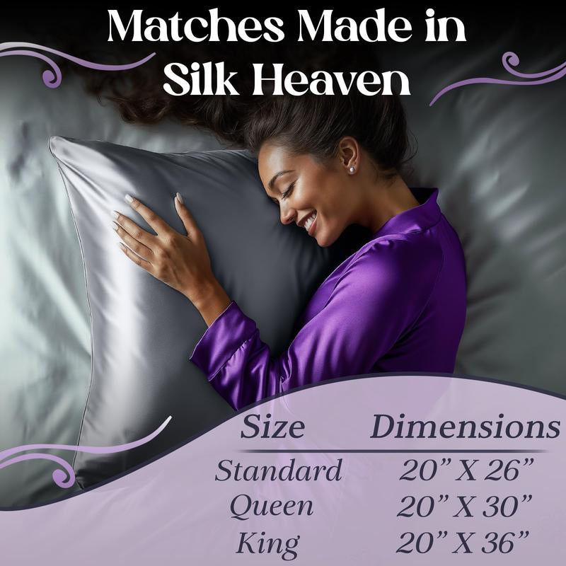 DECOLURE 100% Pure Mulberry Silk Pillow Case Standard Size – Highest Grade 30 Momme 6A+, Luxuriously Soft & Cooling Silk Pillowcase for Hair & Skin, Hypoallergenic, Breathable, Hidden Zipper - Kiki of DC Styles Store
