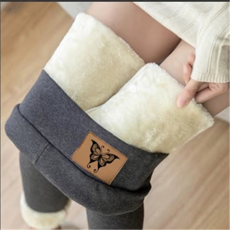 Thermal Lambwool Leggings Women Winter Thicken Fleece Lined Stretchy Warm Hight Waist Skinny Fitness Leggins Soft Workout Tights - Kiki of DC Styles Store