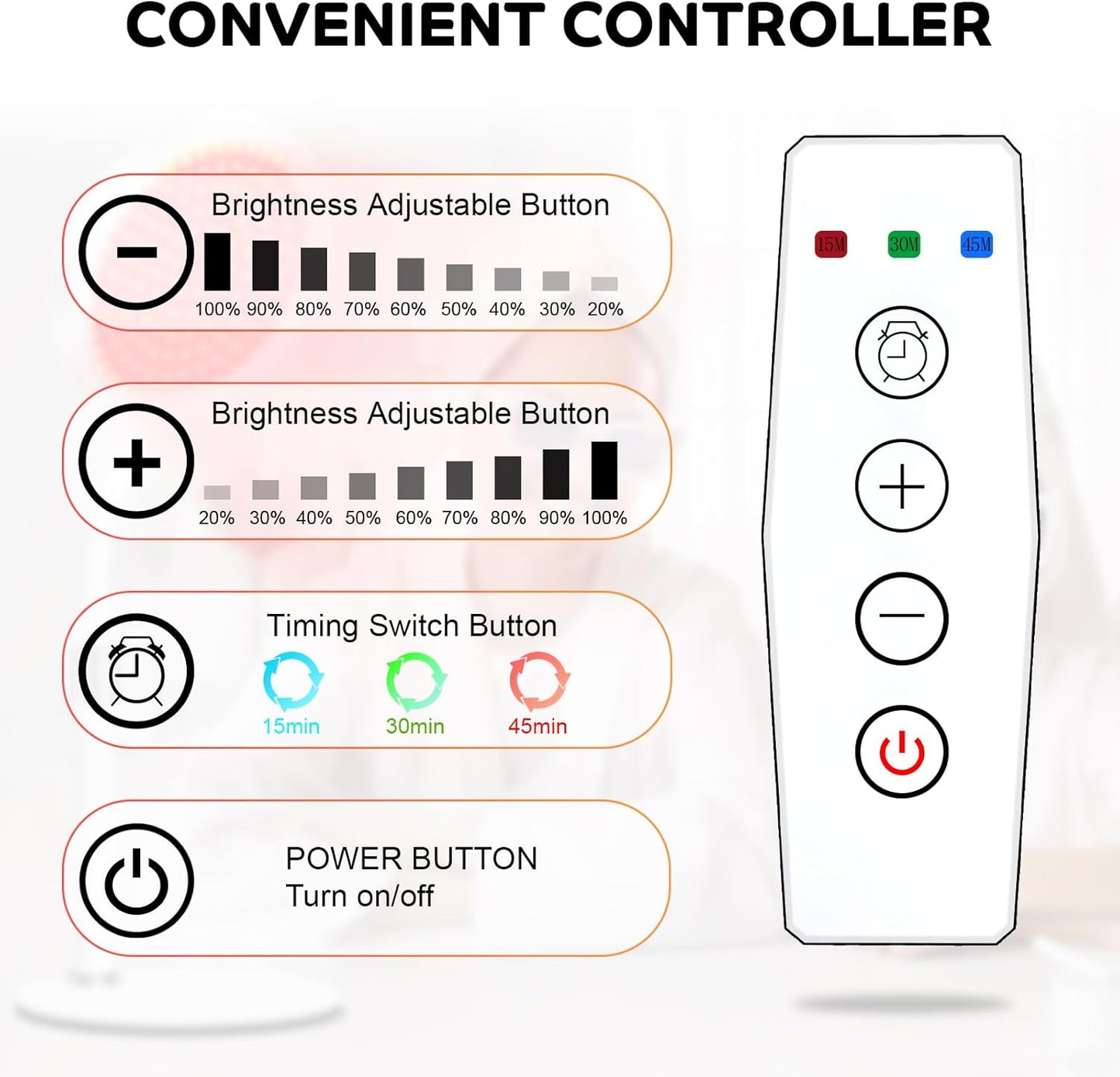 Red Light Therapy with Base for Face and Neck, 140Leds Therapy Red Light for Body, 660Nm Red Light Therapy Lamp with Adjustable Height - Kiki of DC Styles Store