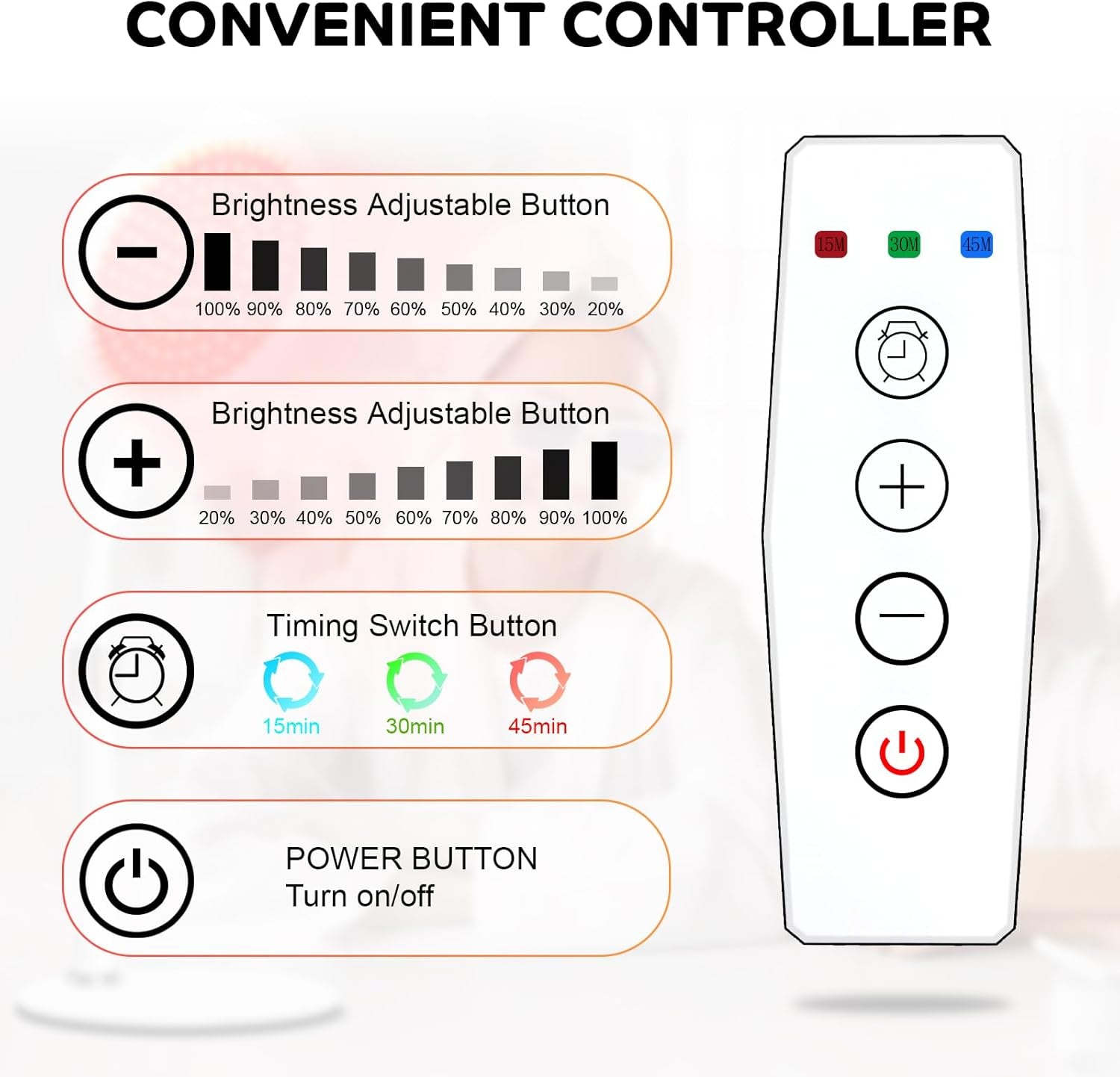 Red Light Therapy with Base for Face and Neck, 140Leds Therapy Red Light for Body, 660Nm Red Light Therapy Lamp with Adjustable Height - Kiki of DC Styles Store