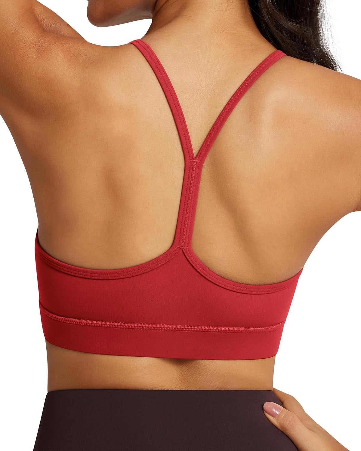 Women'S Strappy Longline Sports Bra Crisscross Back Medium Support Padded Workout Tank Yoga Crop Top - Kiki of DC Styles Store