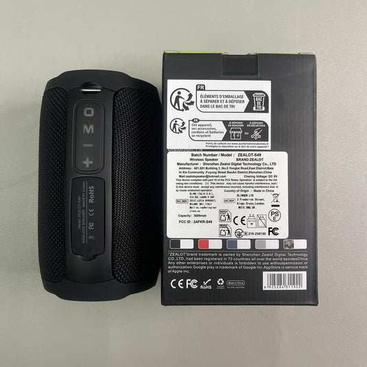 ZEALOT S49 20W Bluetooth Speaker, Loud Stereo Dual Pairing Portable Subwoofer, for Outdoor/Home/Party/Gift, Support AUX/USB/TF Card/Wireless Connect, Waterproof IPX5 3600Mah Battery for Long Playtime Audio Compact Connection Smartphone - Kiki of DC Styles Store