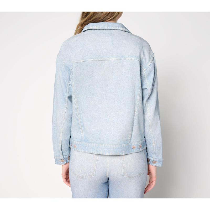 Anybody Printed Denim Effect French Terry Jacket - Kiki of DC Styles Store