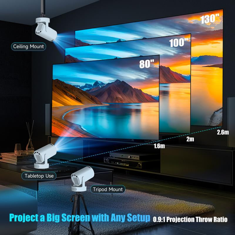 [US Warehouse] Magcubic Hy300Pro+ Android 11 Mini Projector 4K Videosource Supported 290ANSI 0.9:1 Short Projection Throw Ratio Native 1280*720P WIFI6 BT5.4 Android11 Built-In Speaker & Appstore Allwinner H713 Home Cinema Smart Projector Upgraded Hy300Pro - Kiki of DC Styles Store