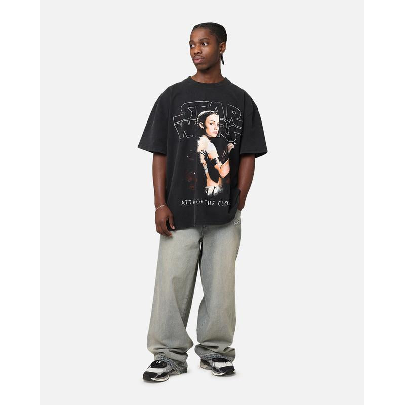 Star Wars Episode II Vintage Black Acid Wash T-Shirt - Kiki of DC Styles Store