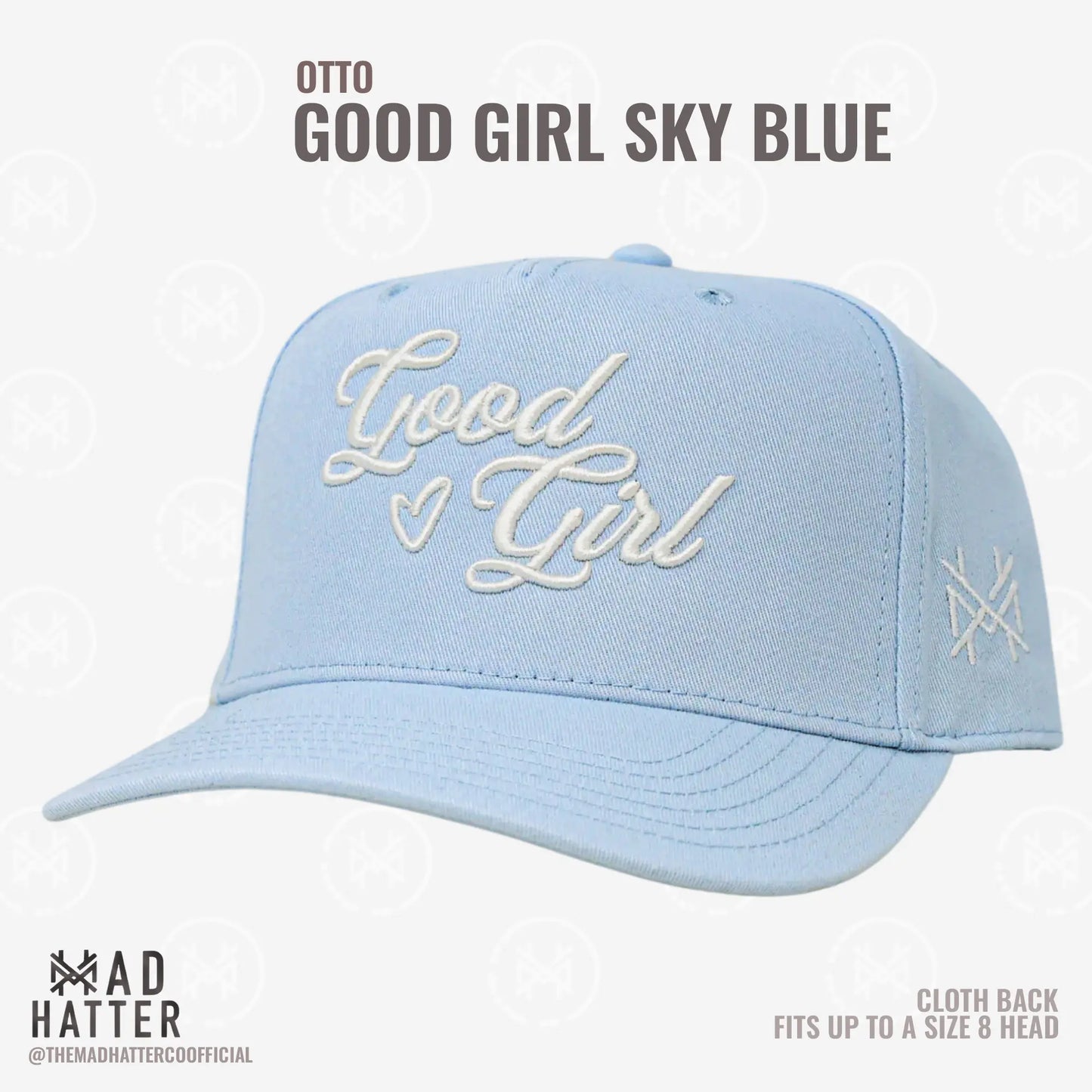 Elevate Your Style with the Good Girl 3D Puff Embroidered Trucker Hat - Adjustable Snapback for Women, Fits Up to Size 8!