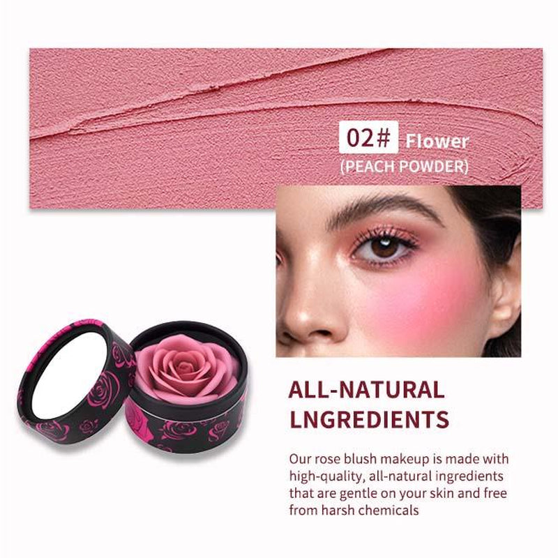 PETAL 3D Rose Blush – Natural Floral Scent, Skin-Friendly Long-Lasting Formula, 3 Radiant Shades for Flawless Glow, Unique Romantic Design, Perfect Gift for Makeup Lovers - Kiki of DC Styles Store