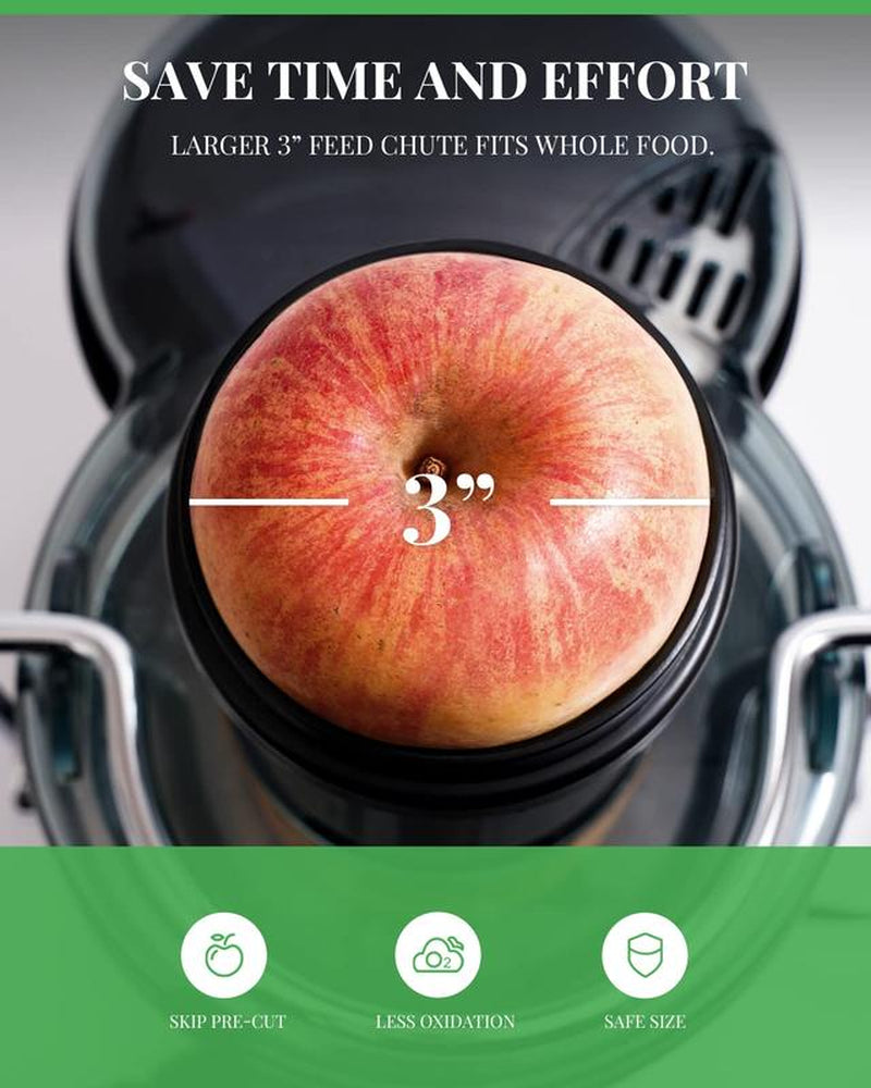 800W Juicer with 3" Wide Feed Chute, Titanium Blades & Dual Speeds — Easy Juice Extractor for Fruits & Veggies - Kiki of DC Styles Store