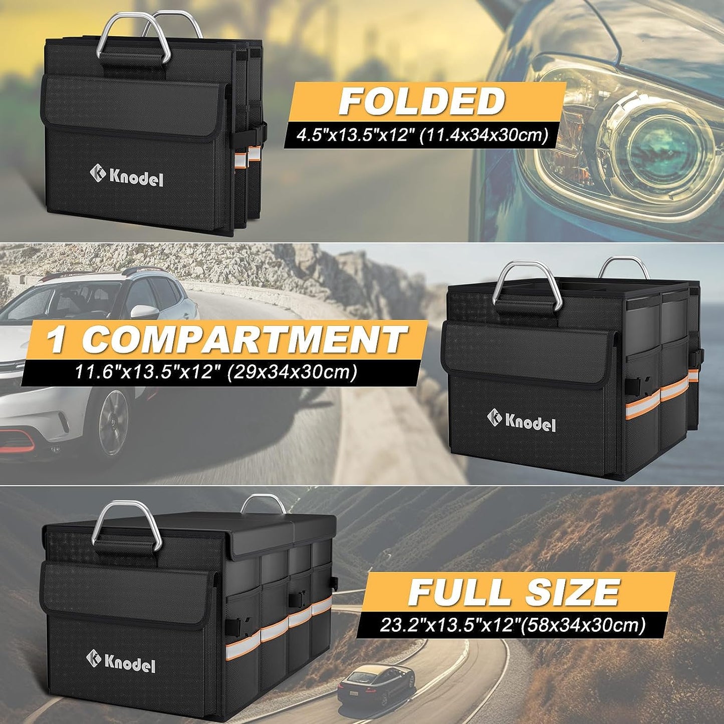 Car Trunk Organizer, Car Organizer with Lid, Heavy Duty Collapsible Trunk Storage for SUV, Truck, Cargo Trunk Organizer with Lid (Medium, Black) - Kiki of DC Styles Store