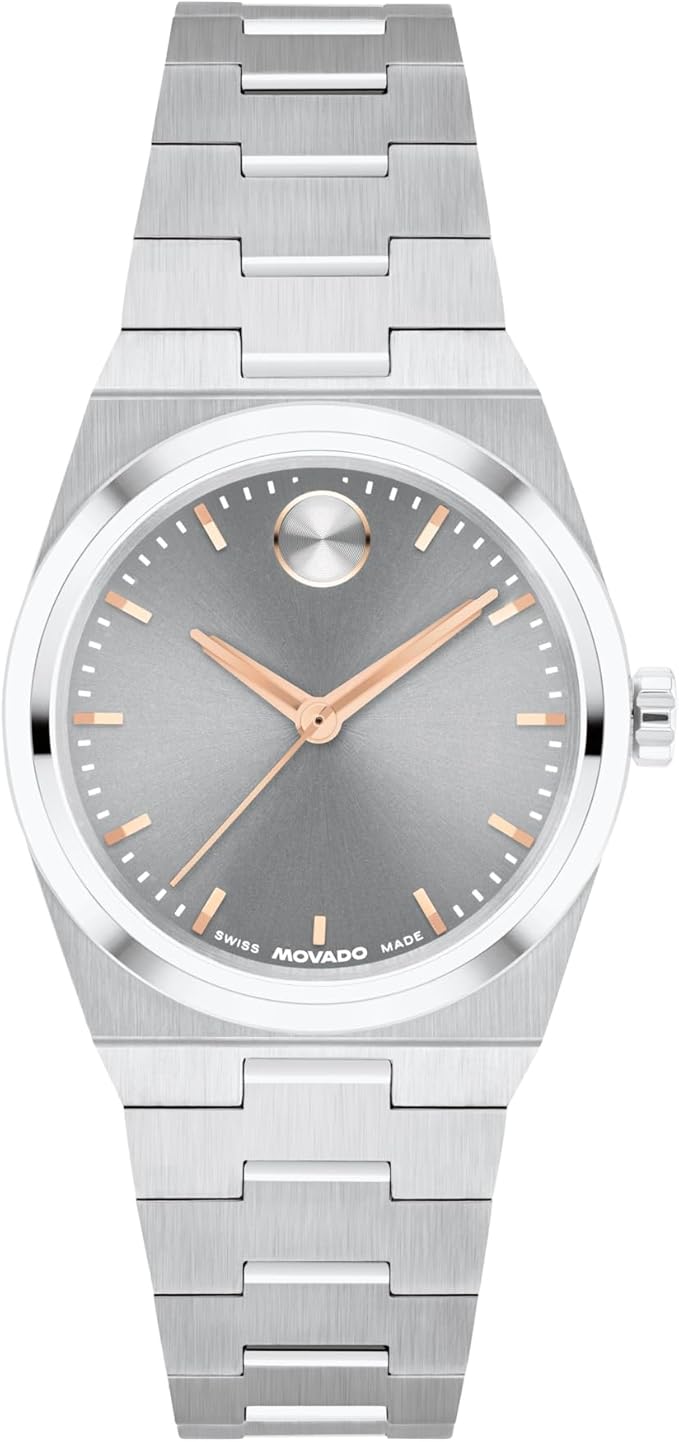 Movado Women's Bold Quest Mini Swiss Quartz Stainless Steel Watch (28mm Mid-Grey Dial) Movado