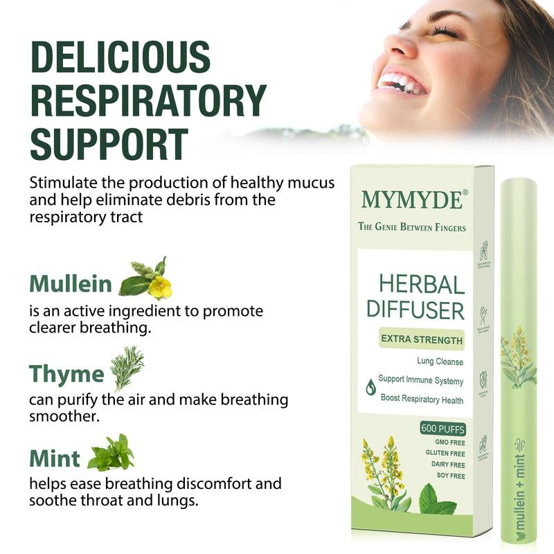MYMYDE Thyme and Mint Extracts for Lung Detoxification and Oral Air Freshening, Herbal Diffusion Pen Relaxation Stick Solution Plant-Based Diffusion Pen with Mint Thyme - Kiki of DC Styles Store
