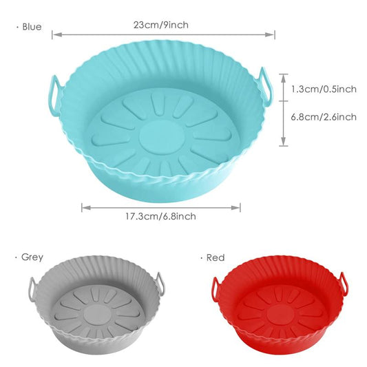 3Pcs Silicone Air Fryer Liners 8.6" Air Fryer Liners Reusable, Silicone Air Fryer Basket Heat Resistant Easy Cleaning Air Fryer Silicone Pot Air Fryer Oven Accessories - Kiki of DC Styles Store