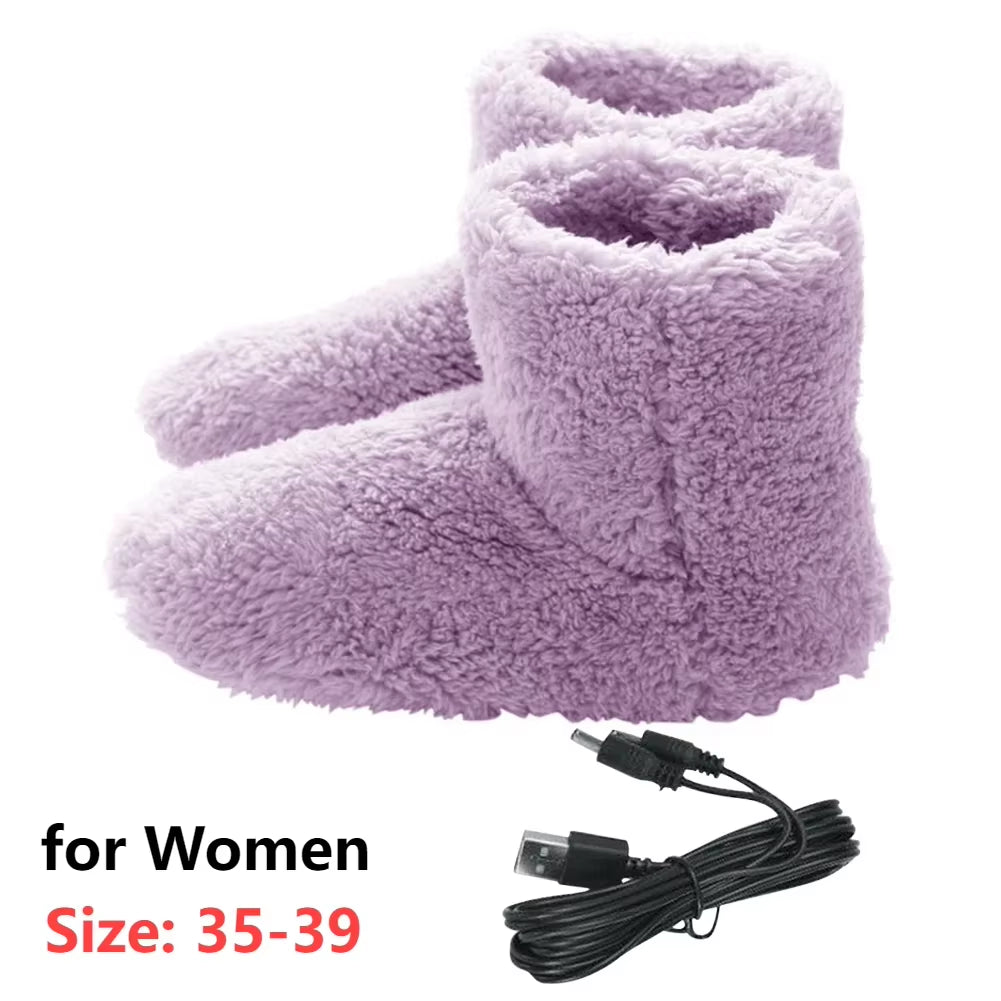 USB Electric Heater Foot Warmer Heated Comfort Fleece Suede Cushion Couple Warm Foot Cover Feet Heating Pads for Home Sleeping - Kiki of DC Styles Store