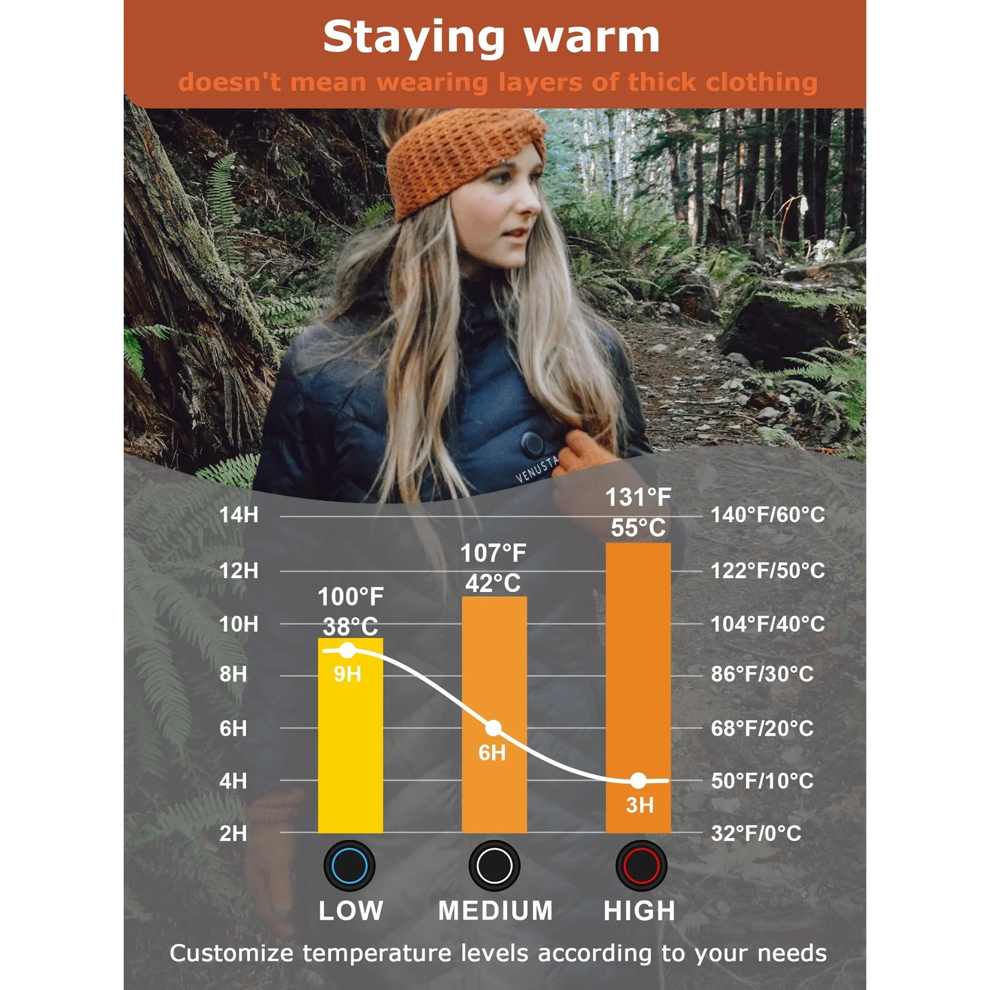 Women'S Heated down Jacket with Battery Pack 7.4V, Long Puffer Winter Jacket Coat (Black, 2XL)