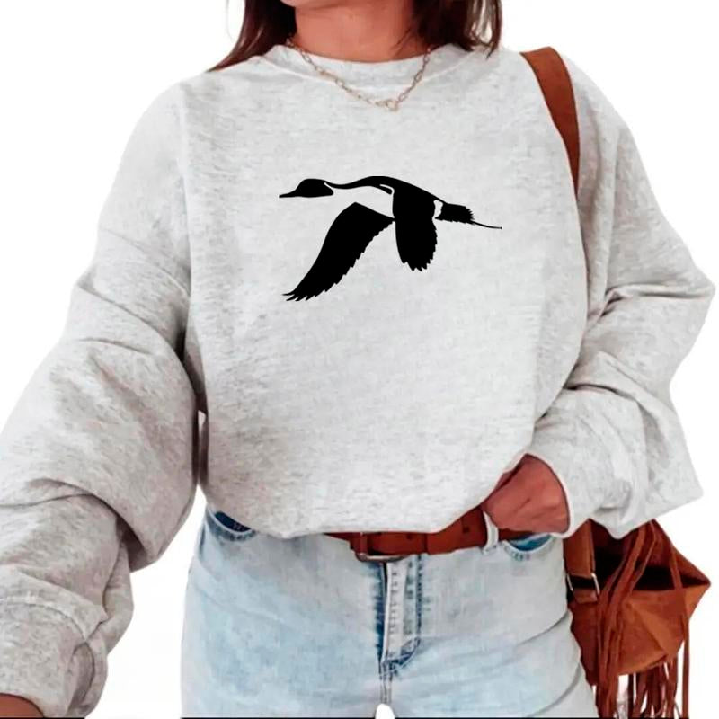 Vintage Mallard Duck Logo Minimalist Sweatshirt Pullover, Unisex Duck Hunting Season T-Shirt, Hoodie Cotton - Kiki of DC Styles Store