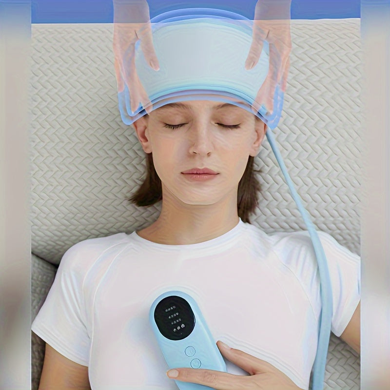 USB Rechargeable 360° Scalp Massager with Heat & Air Compression(Blue) - Kiki of DC Styles Store