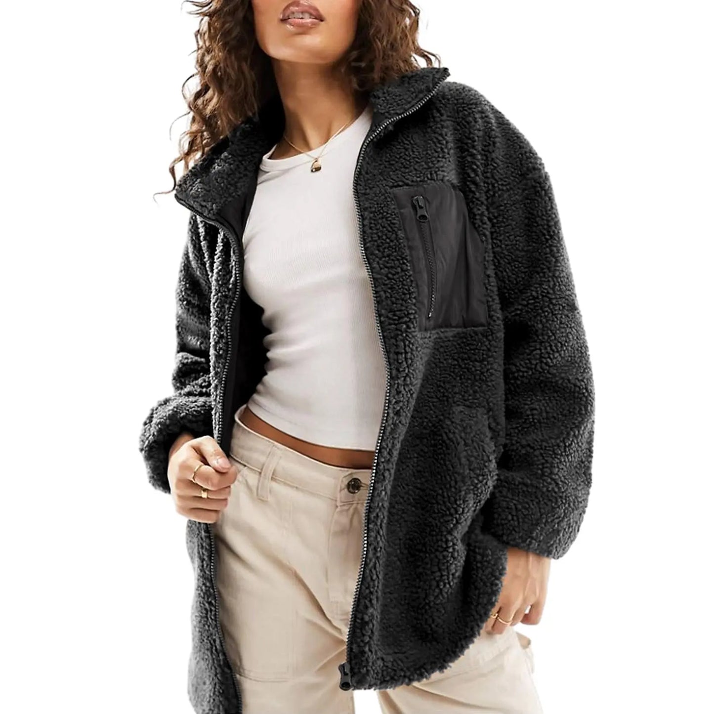 Dokotoo Baggy Teddy Fleece Coat - The Must-Have Casual Winter Jacket