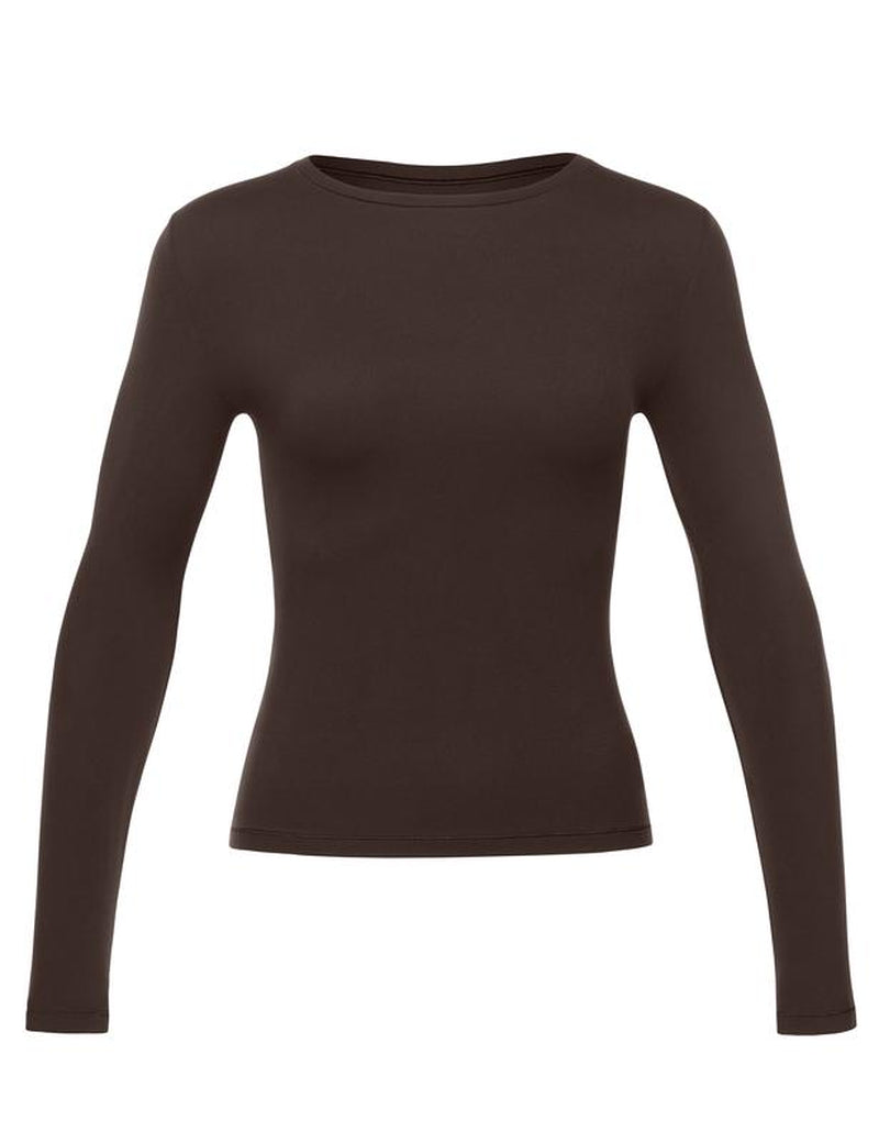 CRZ YOGA Long Sleeve Shirts for Women Soft Crew Neck Fall Basic Tight Tops Fitted Casual Going Out Tee Shirt - Kiki of DC Styles Store