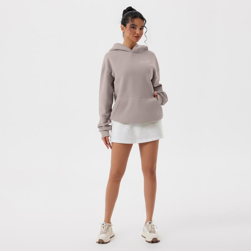 OQQ Women'S Hooded Pullover Sweatshirt - Long Sleeve - Fashionable Fall/Winter Top with Front Pockets Design - Kiki of DC Styles Store