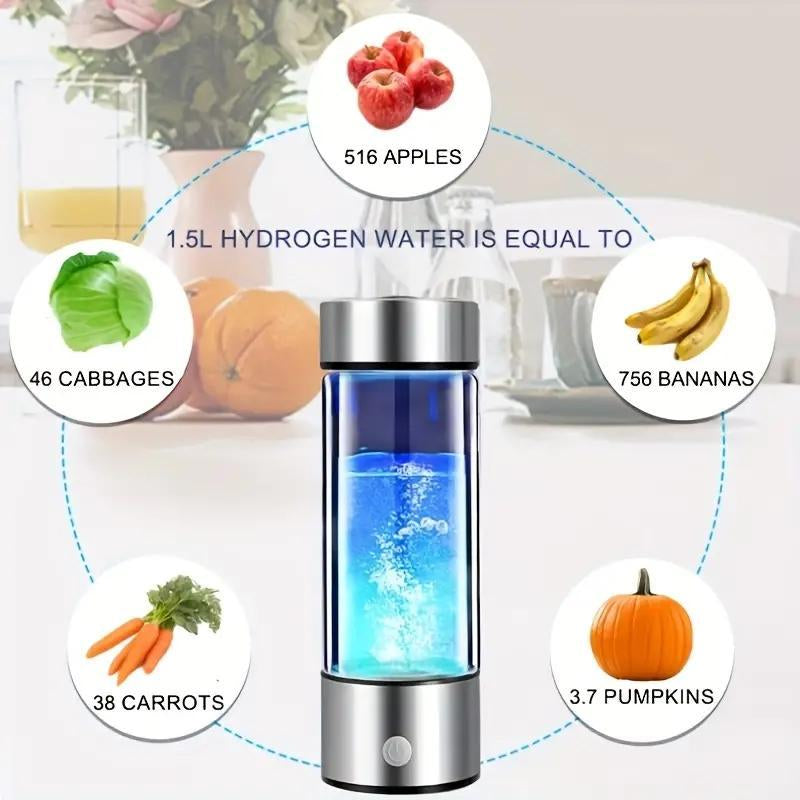 Hydrogen Water Bottle, USB Rechargeable Hydrogen Water Generator, Water Ionizer Machine, Drinking Supplies for Home, Office, Travel
