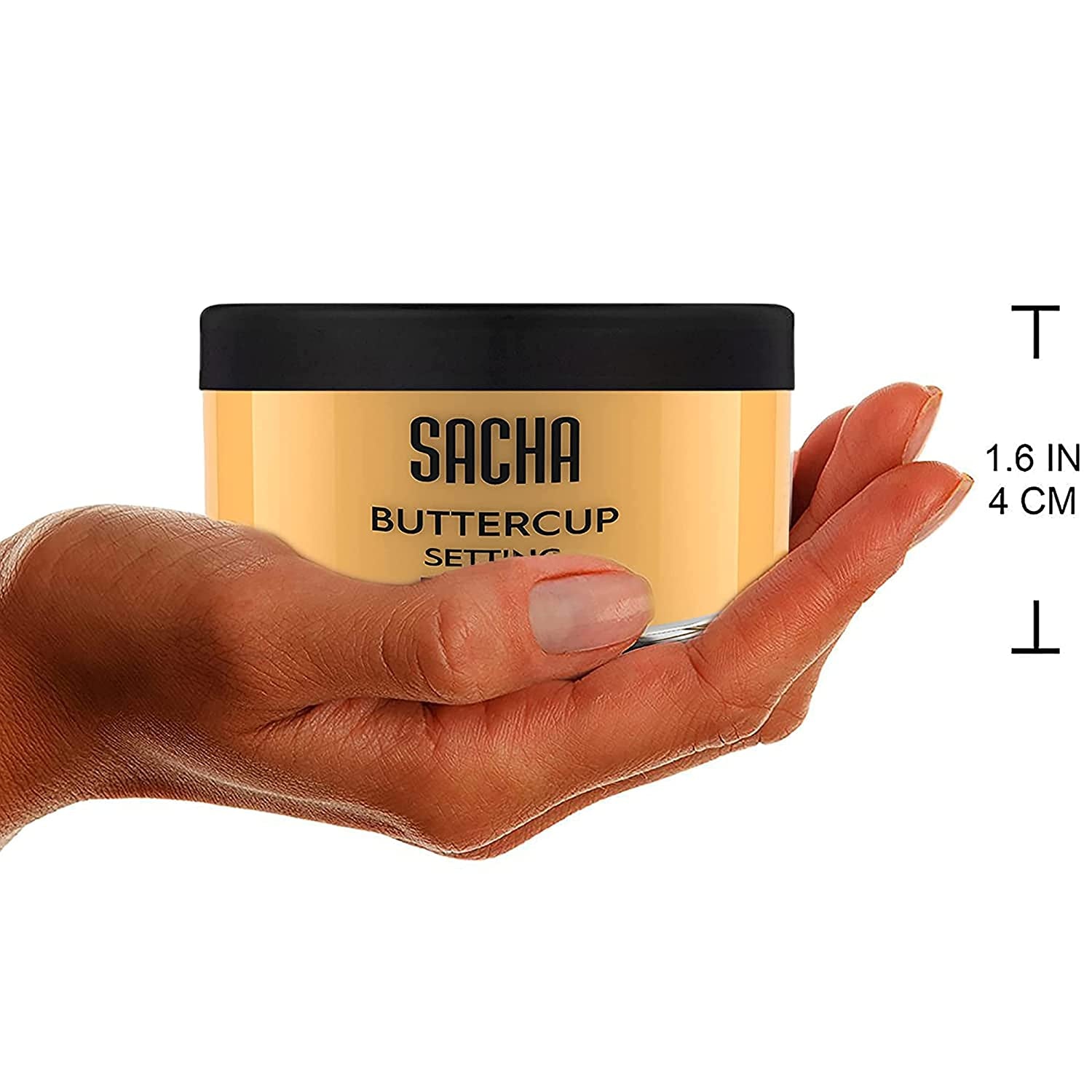 Sacha Buttercup Setting Powder - Translucent Loose Powder for Medium to Dark Skin Tones, 1.75 oz, Blurs Fine Lines and Pores, No Ashy Flashback, Ideal for Setting Makeup Foundation or Concealer.